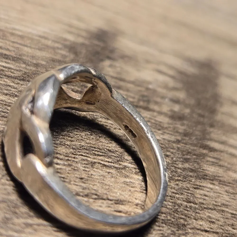 Woven style vintage sterling silver ring sz 6